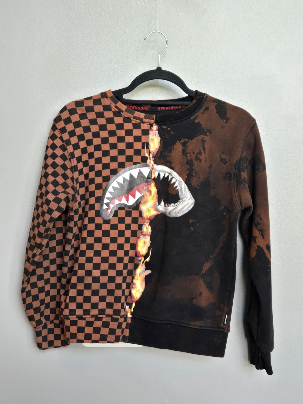 Sprayground Shark Split Flame Sweatshirt - Size 12Y